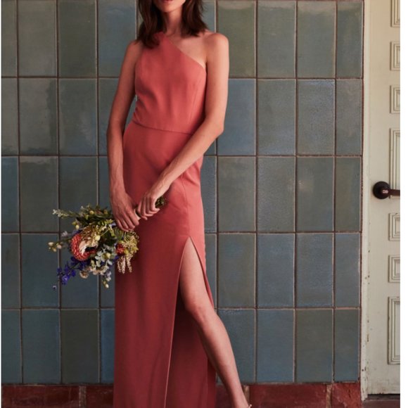 WAYF - The Lenore One Shoulder Column Dress - Picture 1 of 7